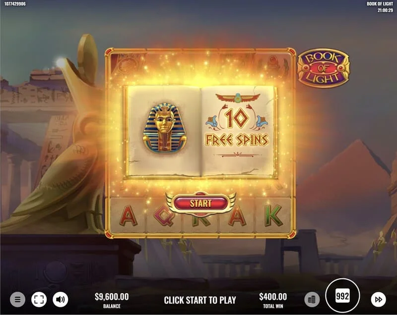 Book of Lights - Kích hoạt Free Spins và biểu tượng mở rộng